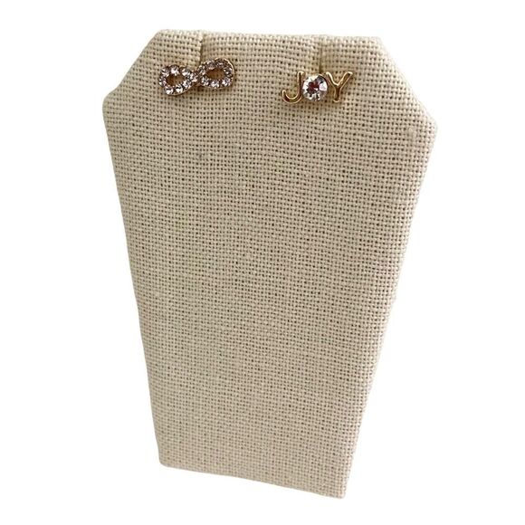 Fashionable Statement Earring Infinity and Joy in Gold Tone - Picture 1 of 1